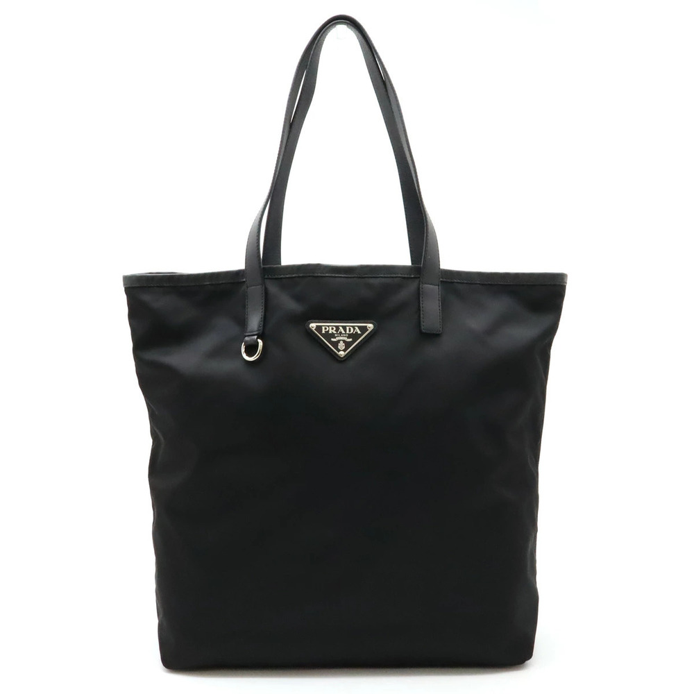 Prada Tote Tessuto Saffiano Bag Shoulder Leather NERO Black